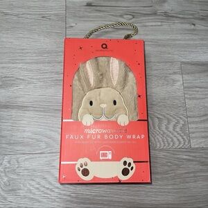 NEW Aroma Home Bunny Microwaveable Faux Fur Body Wrap Lavender Essential Oil